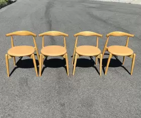Ch20 Hans Wegner J Elbow Chairs X4 For Carl Hansen And Son Denmark 1956 / 2006