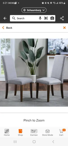 Wf189457eaa Harper & Bright Designs Upholstered Dining Chairs Copper Nails Armless High Back Light Grey Set Of 2