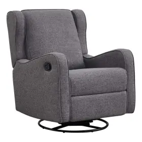Hc-4864-2699448 Hawthorne Collections Fabric Manual Swivel Glider And Recliner In Steel Gray