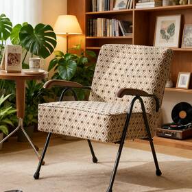 Hazo Ha-9045 Fabric Armchair Modern Accent Chair High Back Living Room Chairs With Metal