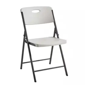 Hdx 445035727783 Metal Frame Almond Resin Seat Indoor/outdoor Folding Chair
