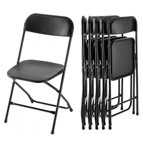 3a88fncharfoldhdpeblkx6v4-a Healsmart 6-pack Plastic Folding Chair Portable With Metal Frame 330lb Capacity