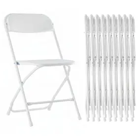 3a88fncharfoldhdpewhtx10v4-a Healsmart 10-pack Plastic Folding Chair Portable With Metal Frame 330lb Capacit