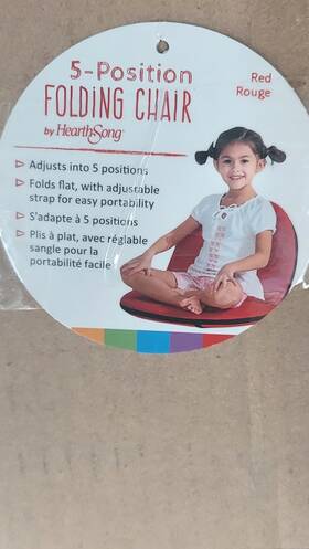 Hearthsong 980200067853 5-position Folding Floor Chair Folds Flat With Adjustable Strap For Portability