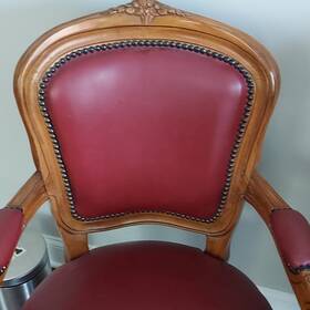 Heather Brooke 06t-0313209 Red Upholstered Accent Chair Wood Frame Armrests