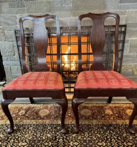 1035-29-20-19 Henkel Harris Red Upholstered Side Chairs Set Of 2 Model