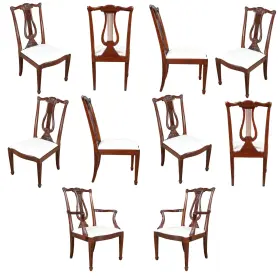 Nvin0605 Henkel Harris Niagara Furniture Standard Chippendale Chairs Set Of Ten