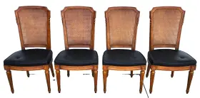 28-2501 Henredon Mcm Dining Chairs Cane Back