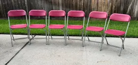 10lel3red Hercules Set Of 6 650lb Weight Capacity Plastic Folding Chairs