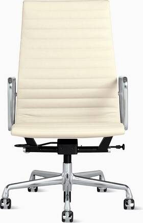 Herman Miller Ea337 New Cream Ivory Eames Aluminum Group Leather High Back Exec Chair