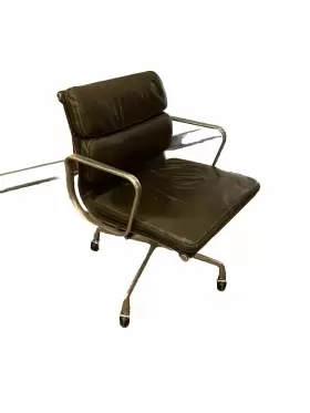 Ea418 Herman Miller Vintage Eames Soft Pad Management Desk Chair - Brown Leather