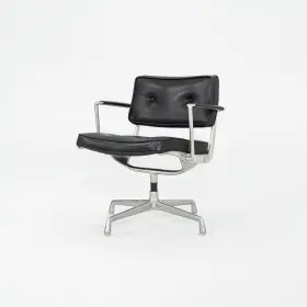 Es102 Herman Miller 1968 Eames Intermediate Desk Chair In Black With Aluminum Base