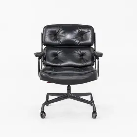 Es104 Herman Miller 1986 Eames Time Life Executive Desk Chair Black With Dark Gray Frame