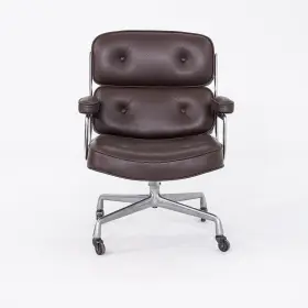 Es107 Herman Miller 1970s Ray And Charles Eames Time Life Chair In Brown Edelman Leather