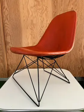 Lkr-1 Herman Miller Early All Original Eames Cats Cradle Naugahyde And Hopsack