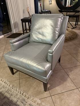 Hickory Chair Furniture Co. Hc122-24 Co. Silver Leather Accent Modern Wood Frame