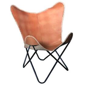 Hilason Hscb174 97hs Genuine Leather Butterfly Chair Folding Lounge Modern Sling Accent Seat