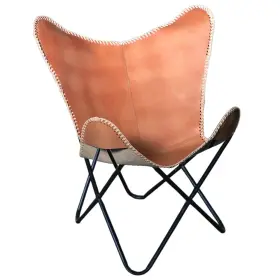 Hscb174 Hilason 97hs Genuine Leather Butterfly Chair Folding Lounge Modern Sling Accent Seat