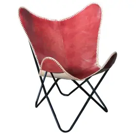 Hscb175 Hilason 41hs Genuine Leather Butterfly Chair Folding Lounge Modern Sling Accent Seat