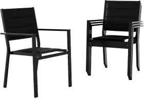 Bafqp86r6gw9t6r Hipicute X1iiajpu1s Stackable Patio Chairs Set Of 4 Aluminum Dining Armrest 300lbs Capacity Black