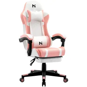 Dy-pg04-wp Hldirect Gaming Chair Ergonomic Video Game Gamer Computer Pink And White