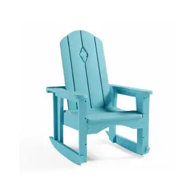 Ho2019671 Hogan Supplies Cali Wood Rocker Lounge Chair True Black Polymer - 30 X 33.5 42 Inch