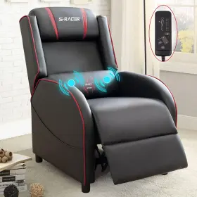 86s01-m Homall Pc Gaming Chair Racing Pu Leather Home Theater Reclining Computer Red