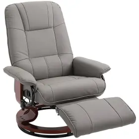 45425 Homcom Recliner Extendable Footrest Ergonomic Faux Leather Standard No Motion