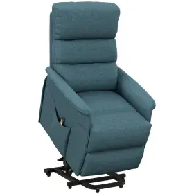 713-042v81bu Homcom Blue Electric Power Lift Fabric Recliner Chair With Remote Control For The Side