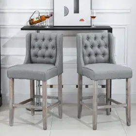 835-030 Homcom Dual 40 Inch High Back Countertop Height Dining Stool Seat Accent Furniture Set