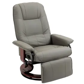 Homcom 842525114448 Faux Leather Manual Recliner Adjustable Swivel Lounge Chair With Footrest A