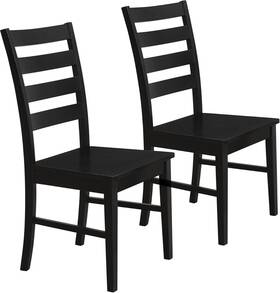 Homcom Ch2lbbl Walker Edison Furniture Ladderback Wood Kitchen Dining Chair Set Of 2 Black