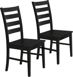 Ch2lbbl Homcom Walker Edison Furniture Ladderback Wood Kitchen Dining Chair Set Of 2 Black
