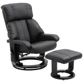 Us700-084v80bk0131 Homcom Massage Recliner Chair With Ottoman 360 Swivel And Footstool 10 Point