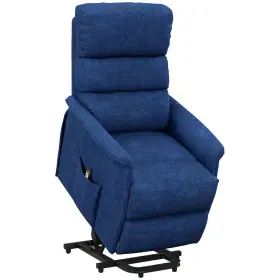 Us713-042v80db0145 Homcom Power Lift Chair For Seniors Fabric With Side Pockets Remote Dark Blue