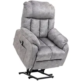 Us713-111v81gy0145 Homcom Electric Power Lift Recliner Sofa Chair For Elderly With Remote Control Blue