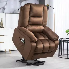 Us713-160v80dr0145 Homcom Electric Riser And Recliner Chair With Vibration Massage Heat Brown