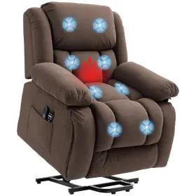 Us713-173v81bn0131 Homcom Power Lift Recliner Chair For Elderly With Vibration Massage And Heat Overst