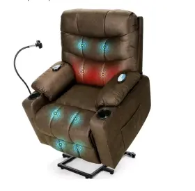 Us713-174v81gy0141 Homcom Power Lift Recliner Chair With Massage Electric