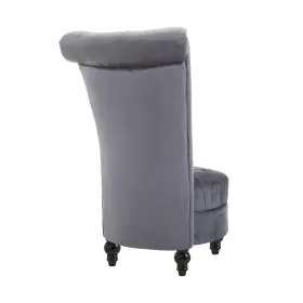 Us831-105gy0141 Homcom Chesterfield Sofa Living Room Lounger With Polyester Fabric And Sturdy Frame Grey