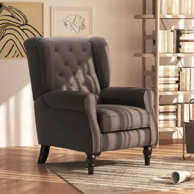 Us833-695bn0131 Homcom Mid-century Modern Accent Chair High Wingback Dark Brown