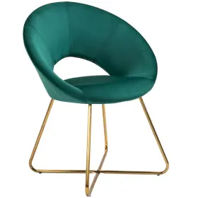 Us833-935v80gn0145 Homcom Mid Century Leisure Lounge Velvet Touch Fabric Chair With Sturdy Metal Base