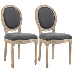 Us835-524v80gy0131 Homcom French-style Upholstered Dining Chair Set Armless Accent Side Chairs