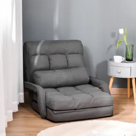 Us839-1100131 Homcom Convertible Floor Sofa Bed Recliner Armchair Upholstered Sleeper Chair With