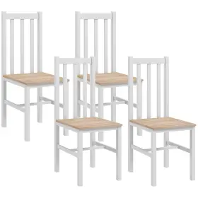 Us83a-091v01nd0131 Homcom Dining Chairs Set Of 4 Farmhouse Kitchen And Room With Slat Back