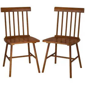 Us83a-328v00lr0145 Homcom Dining Chairs Set Of 2 Farmhouse Rubber Wood Kitchen Brown