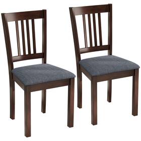 Homcom Us83a-452v80wn0145 Dining Chairs Set Of 2 Linen Upholstered Kitchen Gray