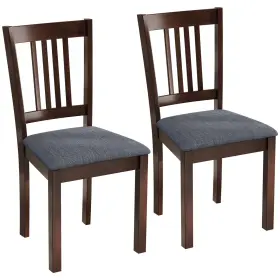 Us83a-452v80wn0145 Homcom Dining Chairs Set Of 2 Linen Upholstered Kitchen Gray