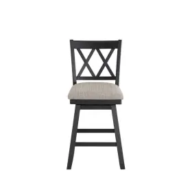 Ho-w13-00864ab Home 2 Office Swivel Counter Stool 17 Inch W X 38 H High Back Wood With Fabric Square Seat Black