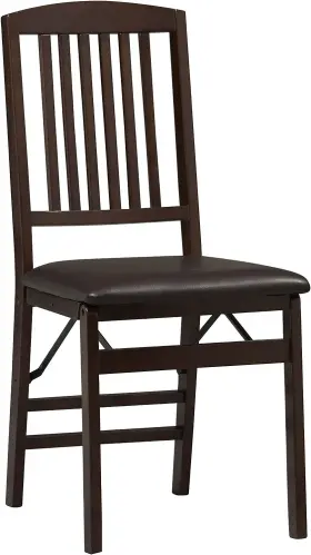 01825esp-02-as-u Home Decor Products Inc. Triena Mission Back Set Of 2 Folding Chair 17 Inch W X 20 D 36 H Brown